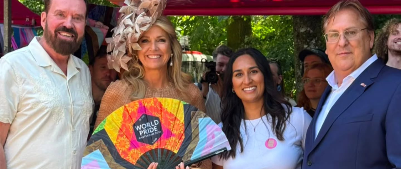 La reina Máxima inauguró oficialmente WorldPride Amsterdam 2026 en Pride Park