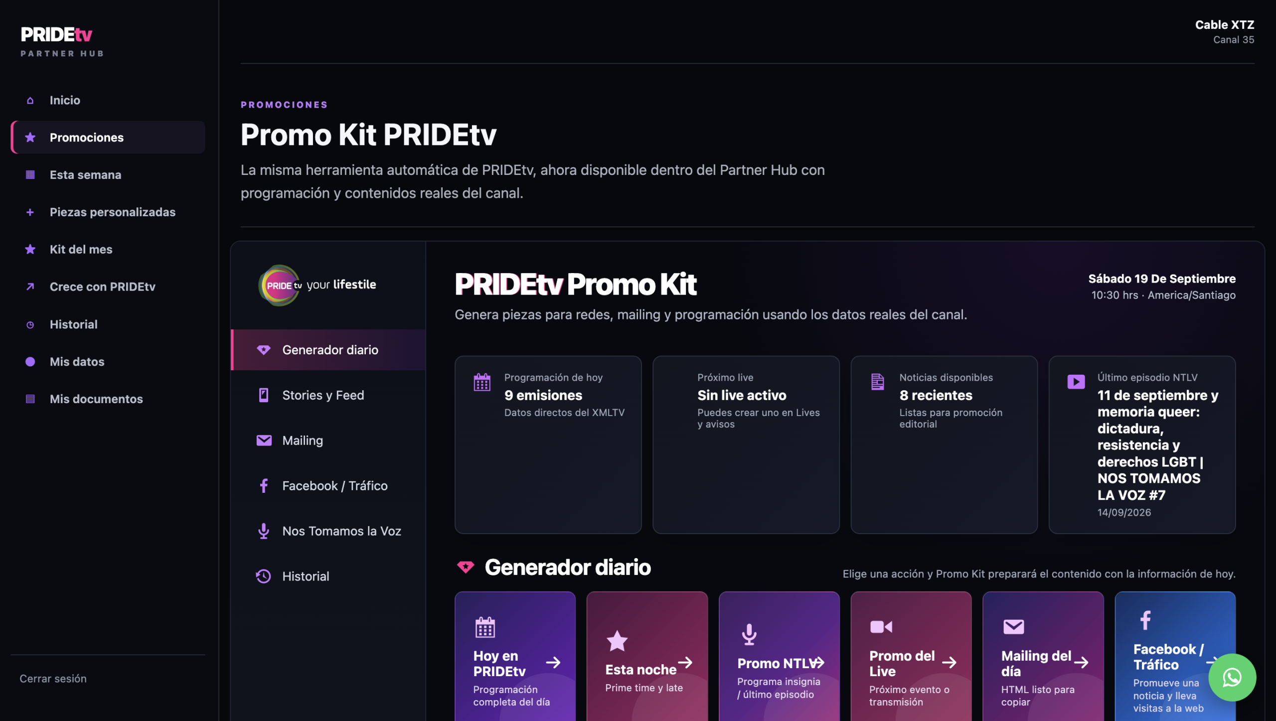 PRIDEtv Partner Hub